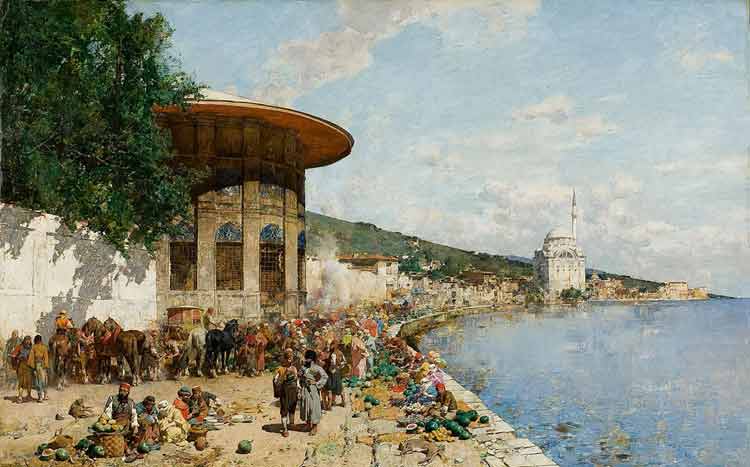 Alberto Pasini, Market Day in Constantinople - The Culturium