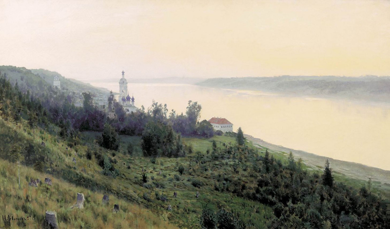 Isaac Levitan, Evening. Golden Plyos - The Culturium