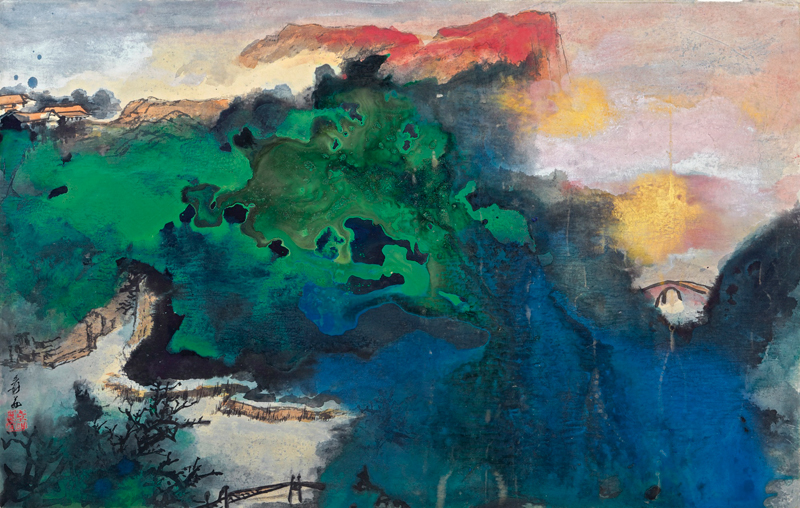 Zhang Daqian, Spring Dawns Upon Colourful Hills - Landscape - The Culturium