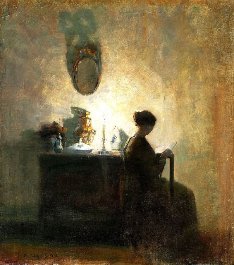 Carl Vilhelm Holsøe, Interior With the Artist's Wife - The Culturium