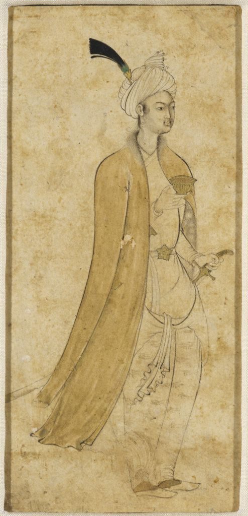 Aqa Riza Jahangiri, Gentleman with a Gold Wine Cup - The Culturium
