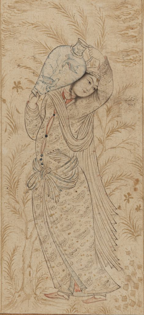 Muhammad Muhsin, A Woman Carrying a Large Jar - The Culturium