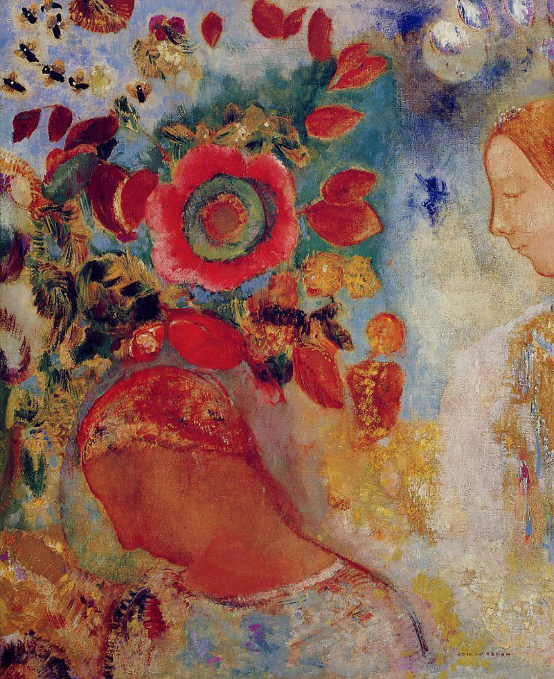 Odilon Redon, Two Young Girls Among Flowers - The Culturium